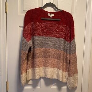 Knox Rose V-Neck Multicolored Sweater…size XXL